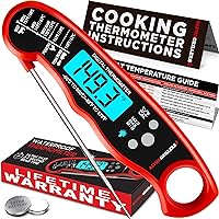 Alpha Grillers Instant Read Meat Thermometer for Grill and Cooking. Best Waterproof Ultra Fast Thermometer with...